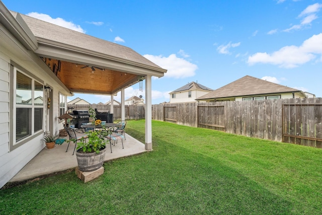 118 Bobcat Bnd, Huntsville, TX 77320 - view of yard featuring a patio and ceiling fan