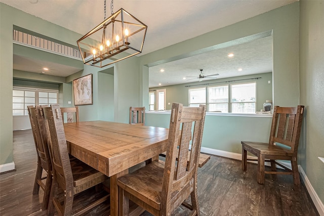 1219 Posey Ridge Trl, Katy, TX 77494 - dining area featuring baseboards, recessed lighting, wood finished floors, and a chandelier