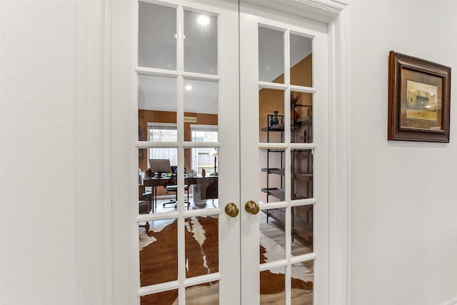 interior details with french doors