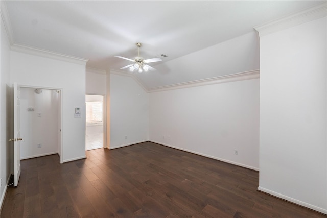 54 N Crossed Birch Pl, The Woodlands, TX 77381 - bonus room featuring baseboards, ceiling fan, dark wood-style floors, and vaulted ceiling