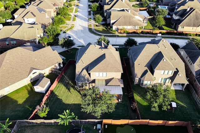 bird's eye view with a residential view