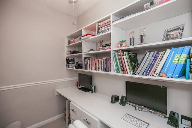 office featuring baseboards