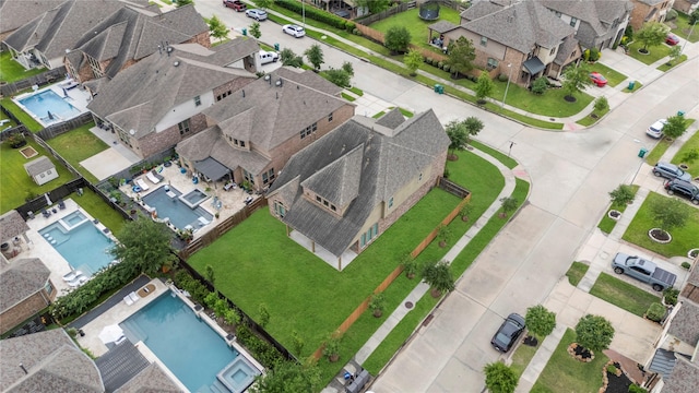 bird's eye view with a residential view