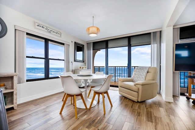 dining room featuring baseboards and wood finished floors