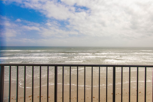 property view of water with a beach view