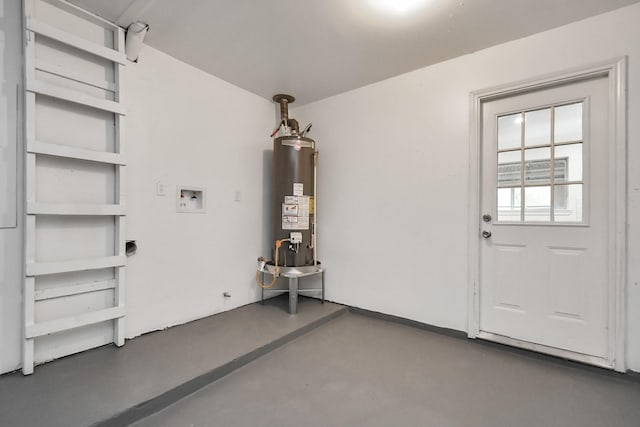 interior space with gas water heater