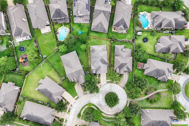 aerial view with a residential view