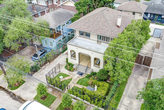 2614 Stanford St, Houston, TX 77006 - aerial perspective of suburban area with property boundaries highlighted