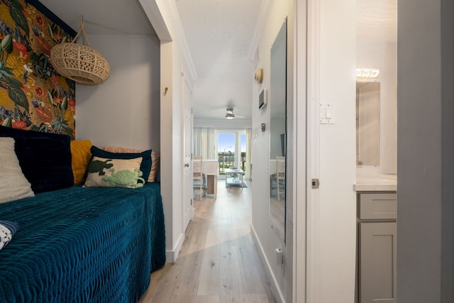bedroom featuring light wood-type flooring