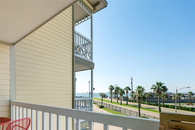 balcony with a water view
