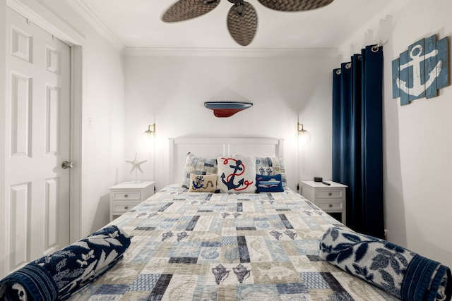 bedroom featuring ornamental molding