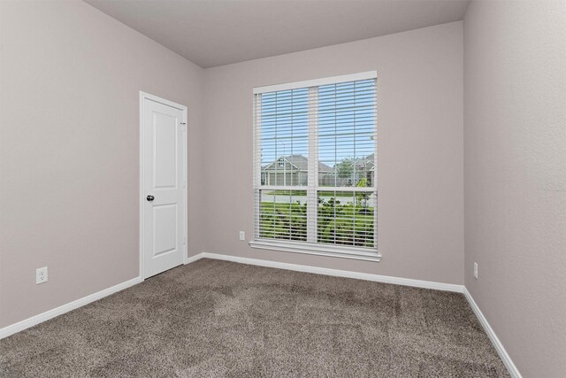 spare room featuring baseboards and carpet