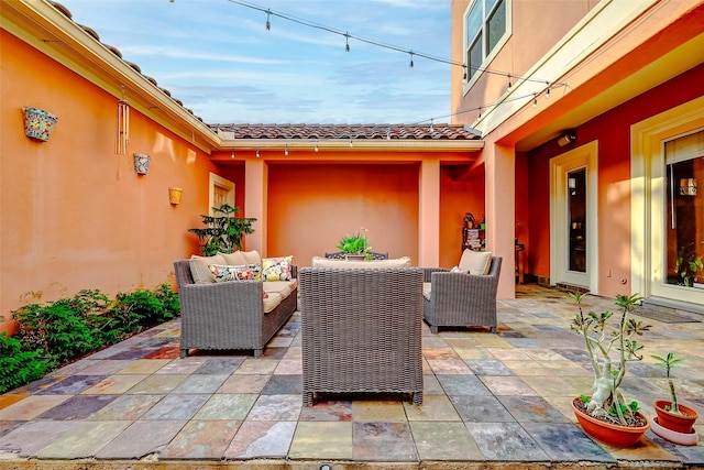view of patio with an outdoor hangout area