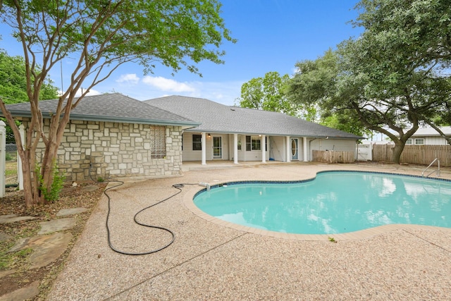 6625 E Post Rd, Kyle, TX 78640 - view of pool with a fenced in pool, a patio area, and fence