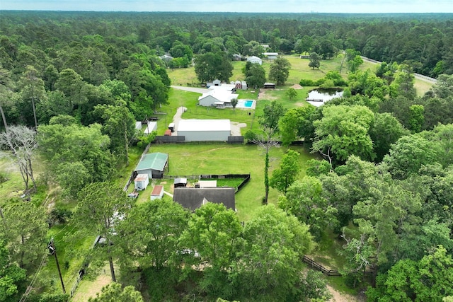 bird's eye view with a forest view
