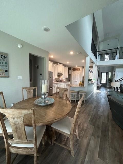 15419 Greenford Glen Dr, Cypress, TX 77429 - dining area featuring dark wood finished floors