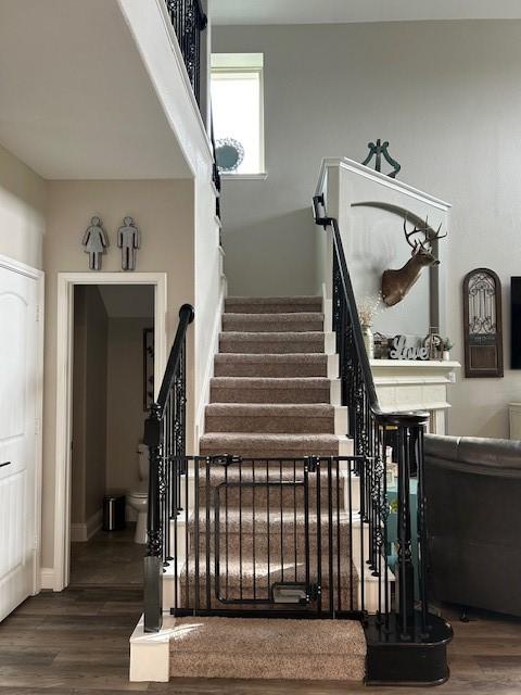15419 Greenford Glen Dr, Cypress, TX 77429 - stairs with wood finished floors