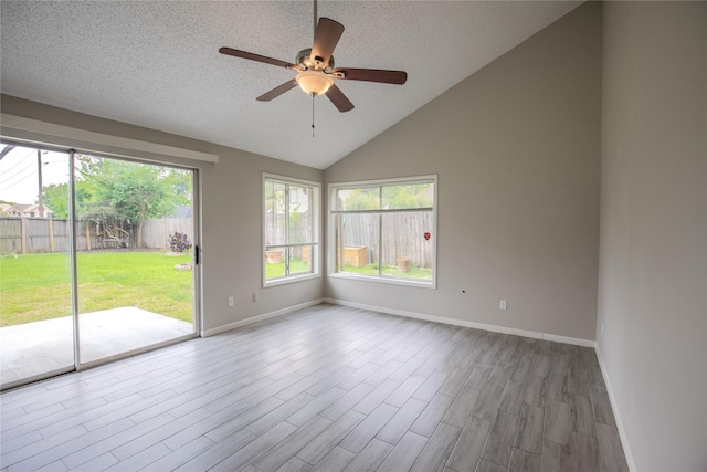 11306 Chiselhurst Way Ct, Houston, TX 77065 - empty room with baseboards, a ceiling fan, a textured ceiling, and wood finished floors