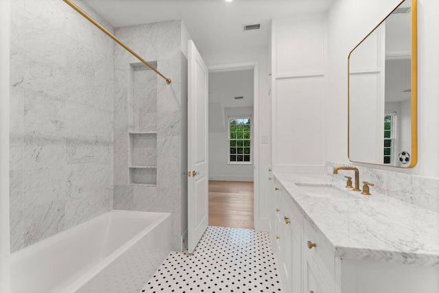 2530 Stanmore Dr, Houston, TX 77019 - full bathroom featuring vanity and shower / bathtub combination