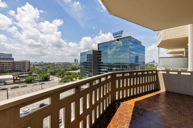 balcony with a view of city