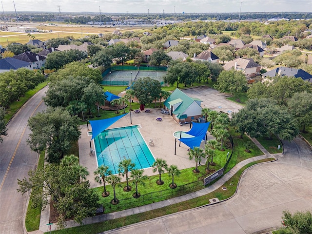 aerial view with a residential view