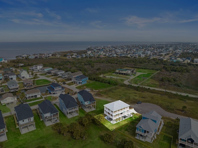 4014 Miramar Ct, Galveston, TX 77554 - bird's eye view with a water view and a residential view