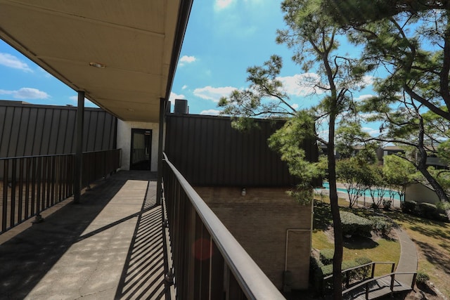 balcony with cooling unit