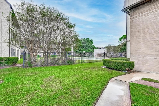 view of yard with fence