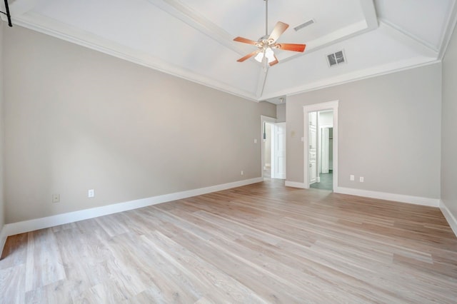unfurnished bedroom with baseboards, visible vents, and light wood finished floors