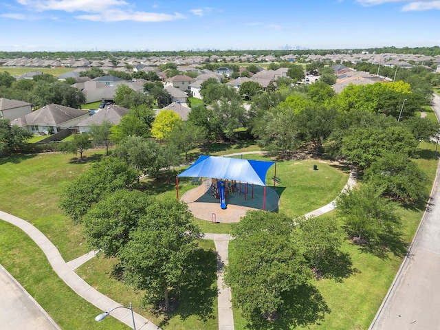 aerial view with a residential view