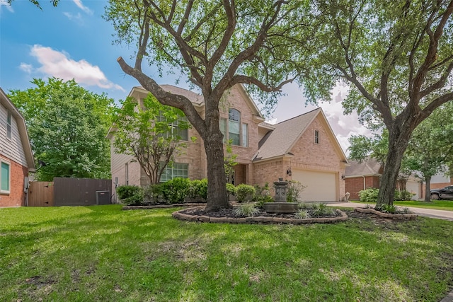 10310 Sable Trail Ln, Houston, TX 77064 - traditional-style house featuring brick siding, concrete driveway, and central air condition unit