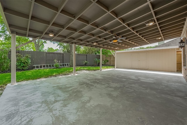 10310 Sable Trail Ln, Houston, TX 77064 - view of patio with a fenced backyard and ceiling fan