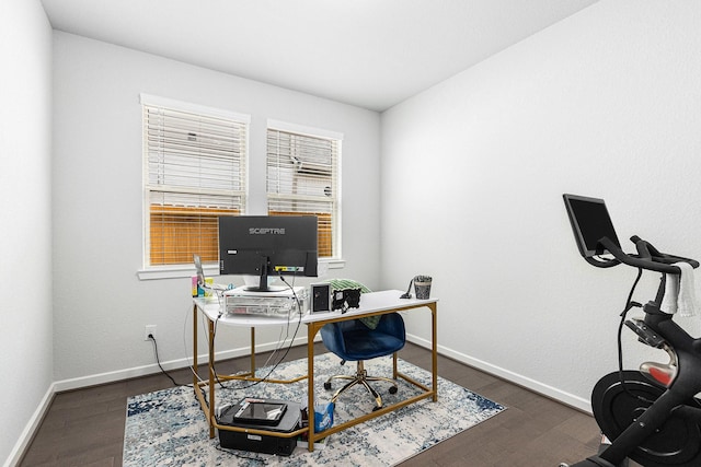 9118 Brixham Dr, Cypress, TX 77433 - office space featuring baseboards and dark wood-style flooring