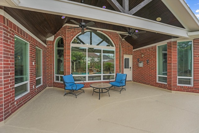 view of patio / terrace with a ceiling fan