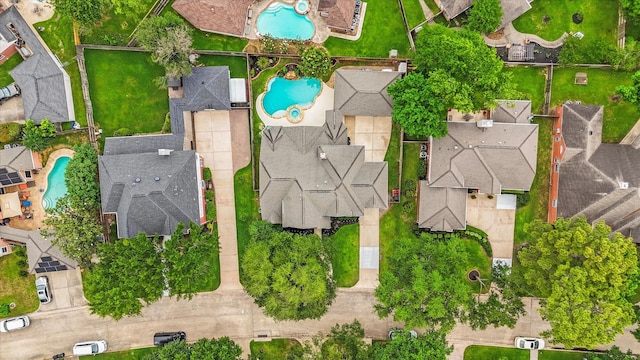 bird's eye view with a residential view