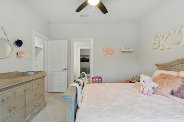 9726 Dani Lake Dr, Tomball, TX 77375 - bedroom with light carpet and ceiling fan