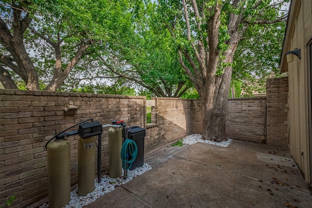 view of patio with a fenced backyard