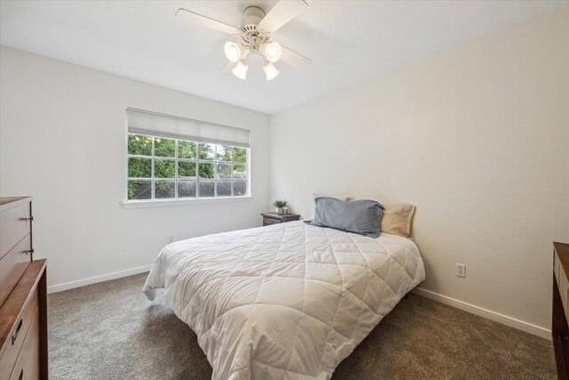 4107 Pebble Beach Dr, League City, TX 77573 - carpeted bedroom with baseboards and ceiling fan