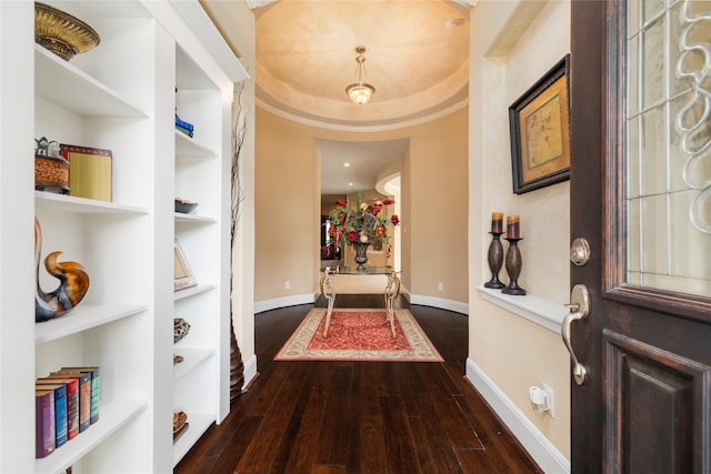 2010 Cias Trail Ln, Spring, TX 77386 - entryway featuring baseboards and dark wood finished floors