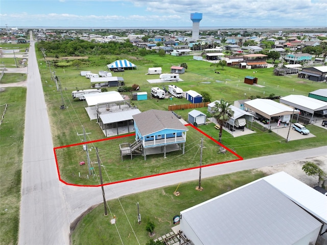 898 S Crystal Beach Rd, Crystal Beach, TX 77650 - aerial view of property and surrounding area featuring property parcel outlined
