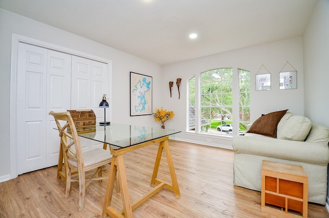 51 Asbury Park Ct, Sugar Land, TX 77479 - dining area with light wood-style floors, recessed lighting, and baseboards