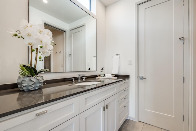 bathroom featuring vanity and tile patterned floors