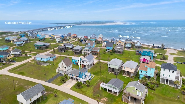 13114 Coronado Dr, Freeport, TX 77541 - bird's eye view featuring a water view and a residential view