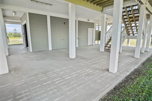 view of patio featuring stairs