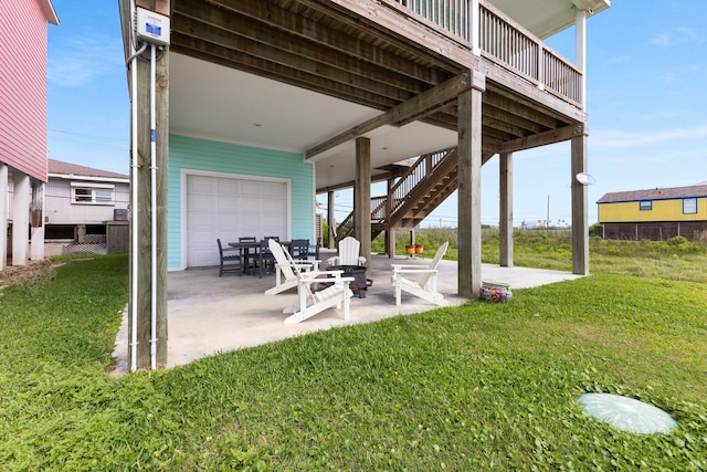 view of patio / terrace with stairway