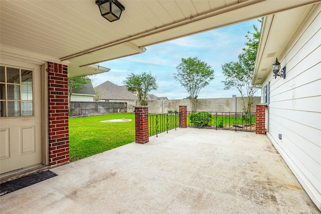 view of patio / terrace featuring a fenced backyard