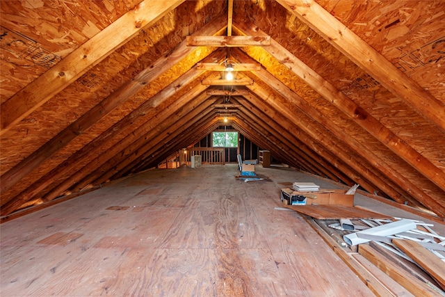 view of attic