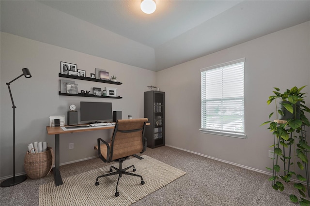 22907 Tuscany Ridge Ln, Katy, TX 77449 - carpeted office space featuring baseboards and lofted ceiling