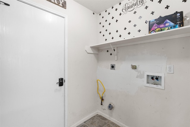 washroom featuring laundry area, tile patterned flooring, hookup for a washing machine, hookup for an electric dryer, and hookup for a gas dryer