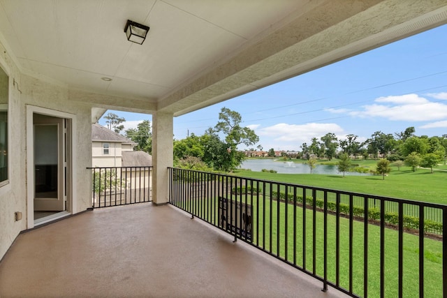 balcony with a water view
